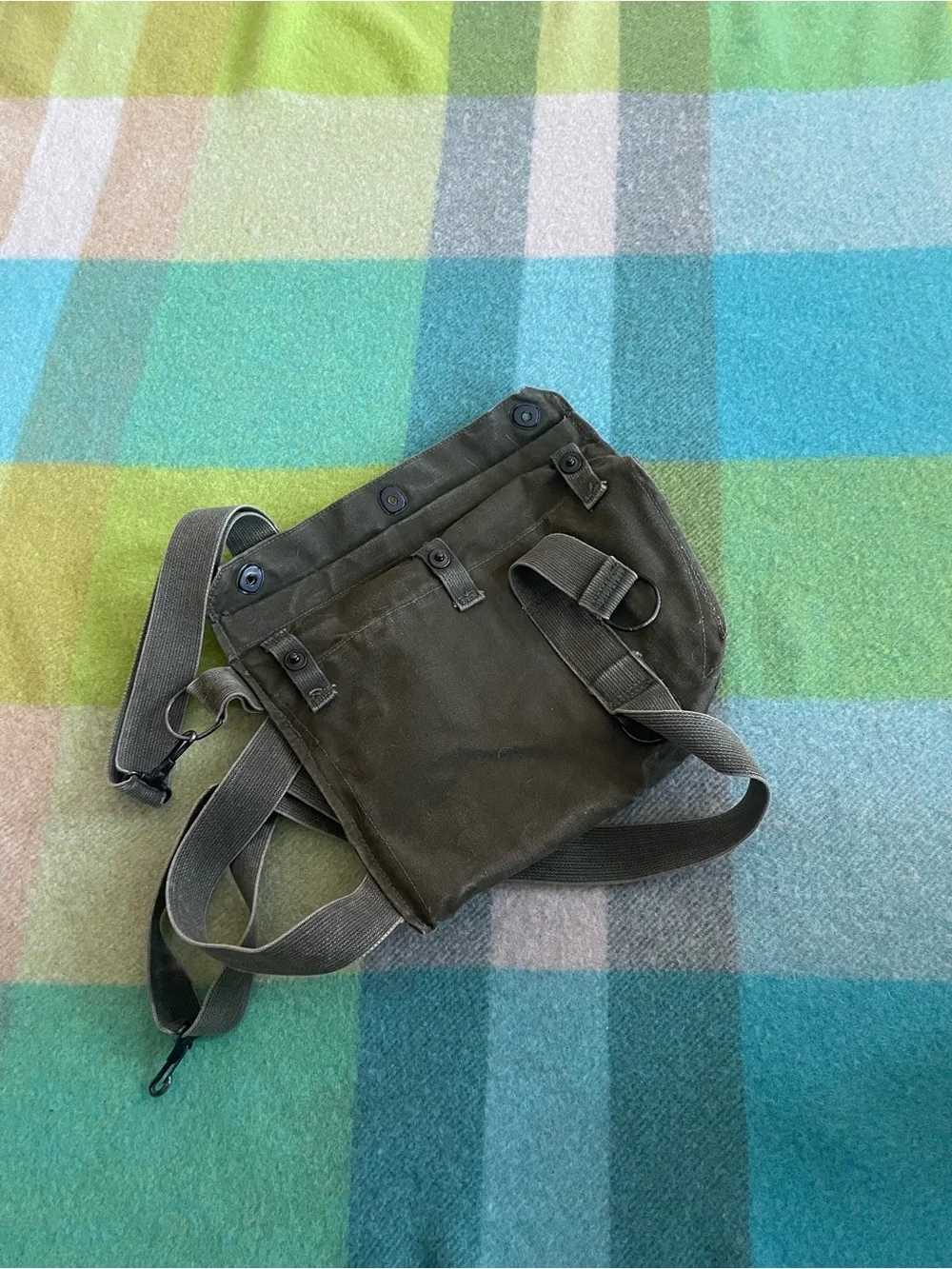 Vintage US Army M1950 canvas olive green bag #military